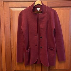 J. Crew Burgandy Sweater Blazer - Small
